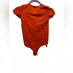 SKIMS Essentials Seamless Orange Thong Bodysuit EUC SIZE S/M